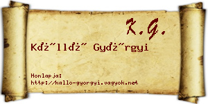 Kálló Györgyi névjegykártya